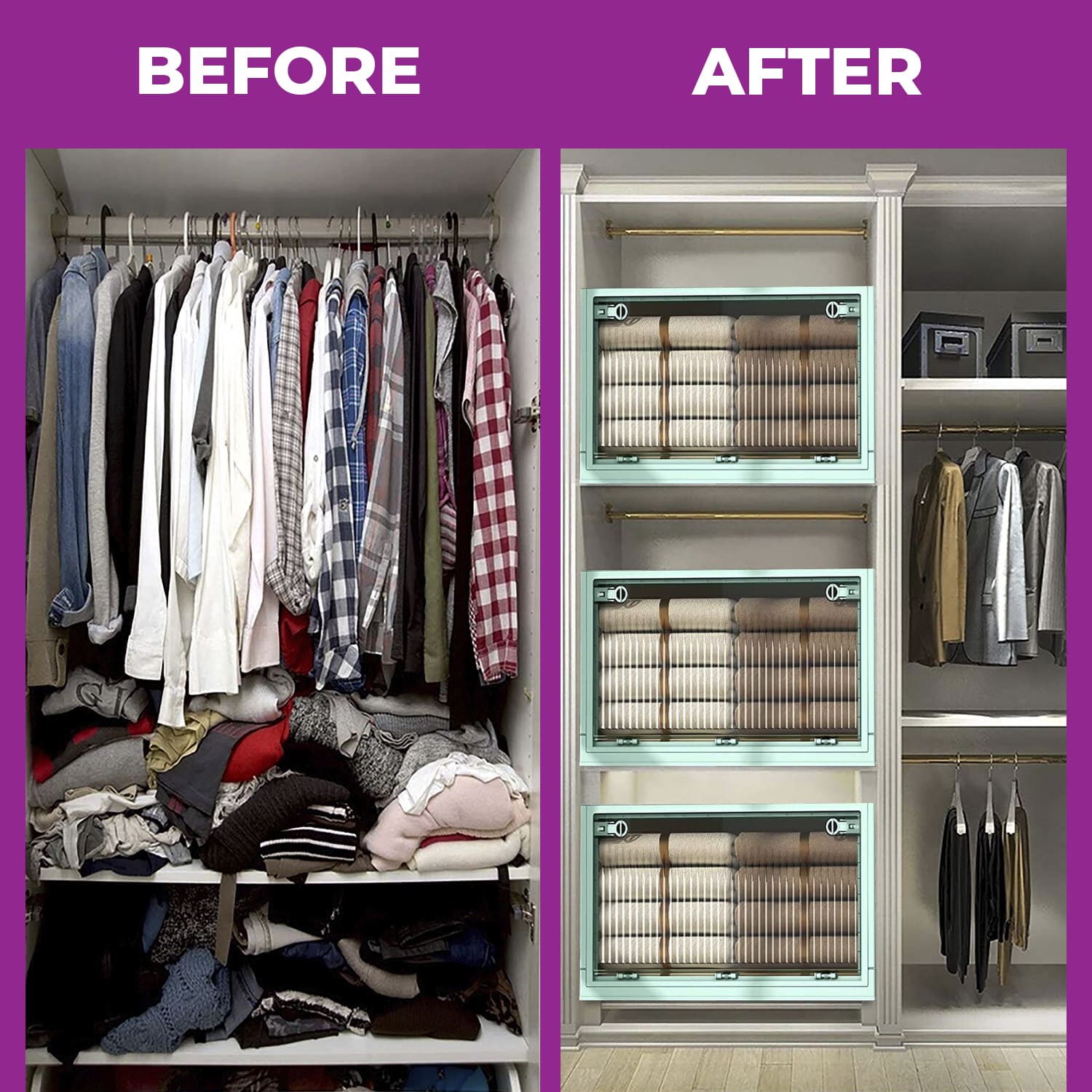 BlushBite™ Collapsible Plastic Storage Containers, For Clothes,Blankets,Toys etc.