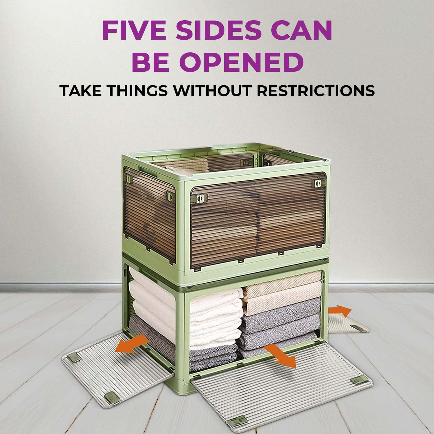 BlushBite™ Collapsible Plastic Storage Containers, For Clothes,Blankets,Toys etc.