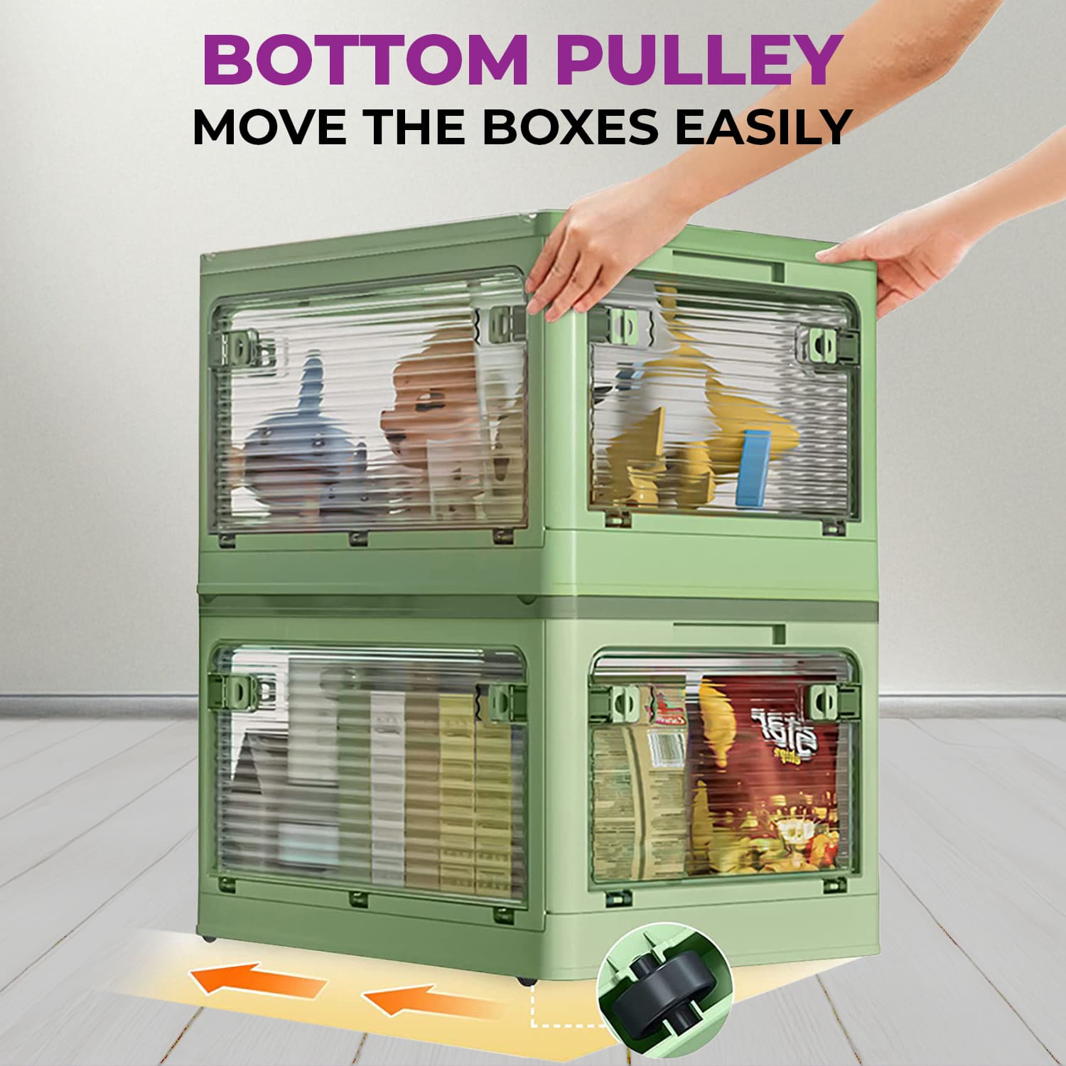 BlushBite™ Collapsible Plastic Storage Containers, For Clothes,Blankets,Toys etc.