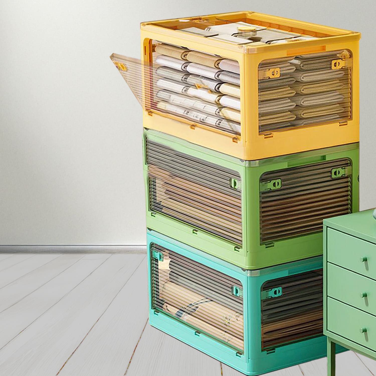 BlushBite™ Collapsible Plastic Storage Containers, For Clothes,Blankets,Toys etc.