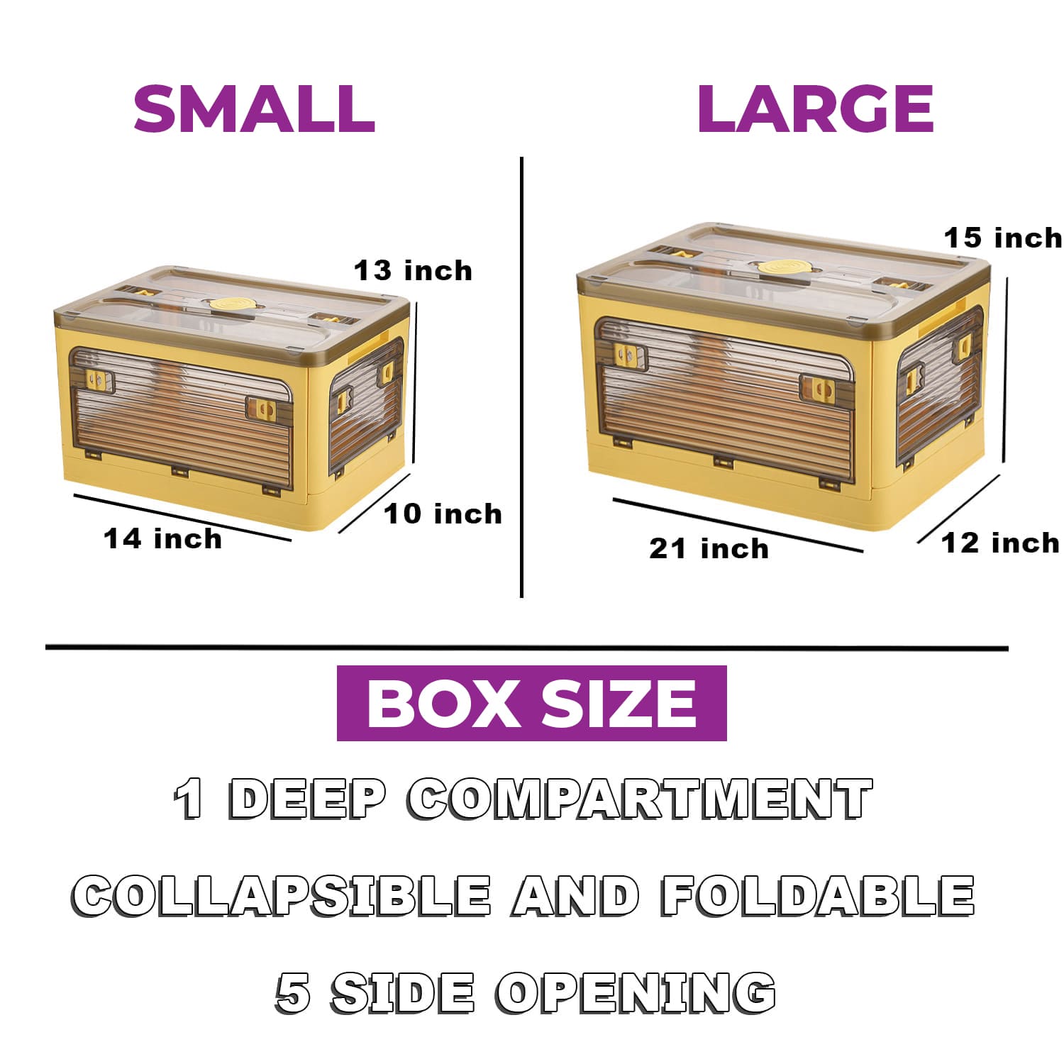 BlushBite™ Collapsible Plastic Storage Containers, For Clothes,Blankets,Toys etc.