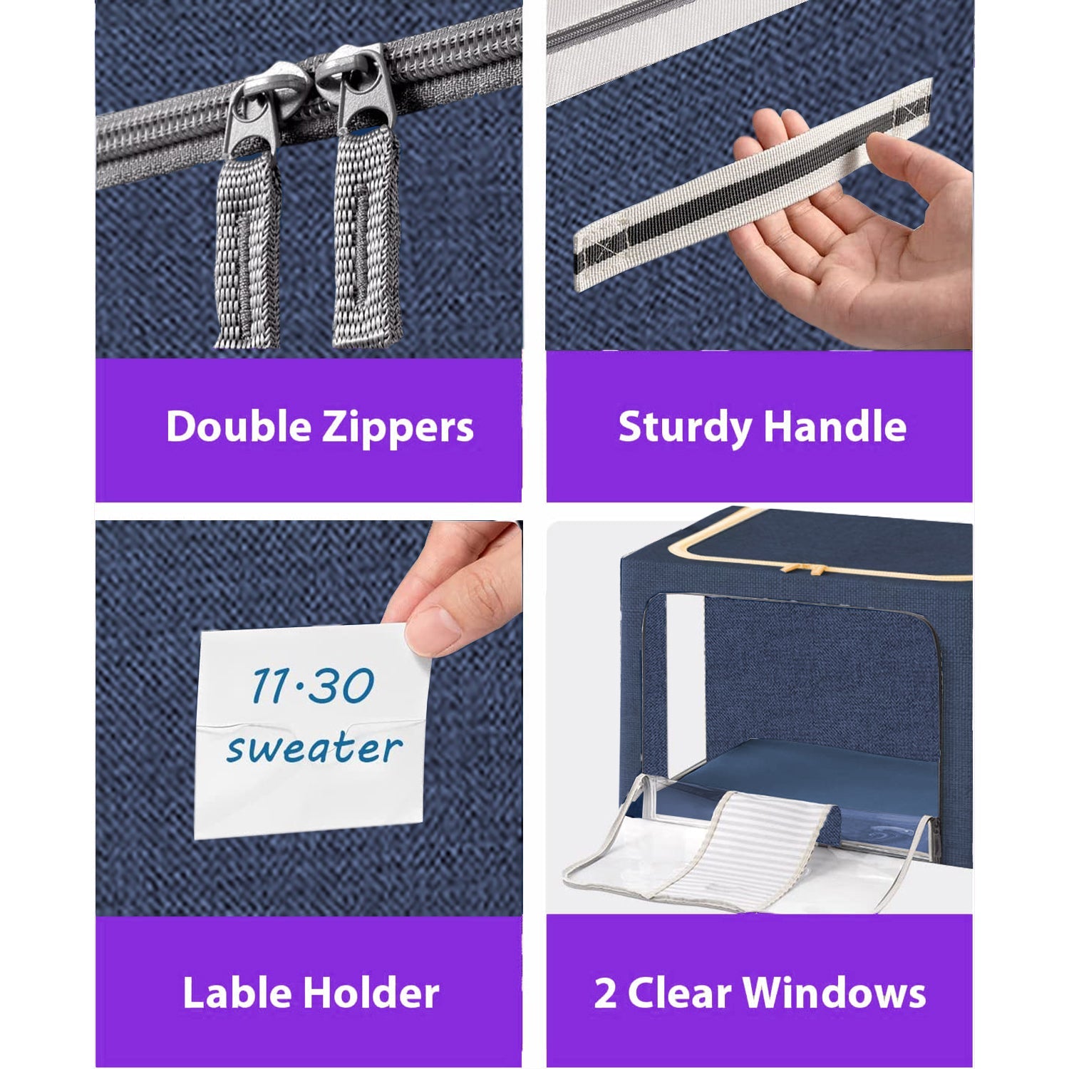 BlushBite™ Collapsible Fabric Storage Containers, For Clothes,Blankets, Toys etc.