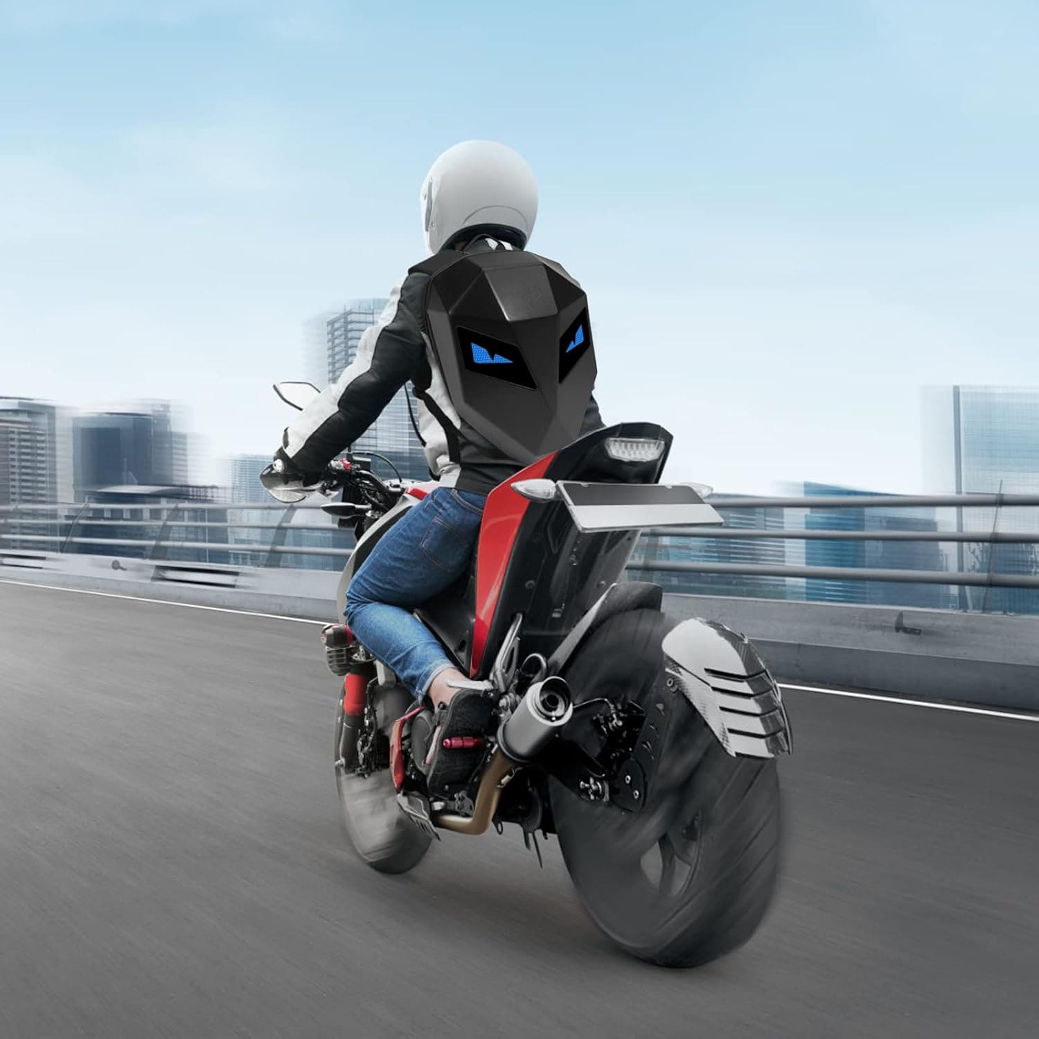 3D Glowing Eyes LED Display Smart Backpack.