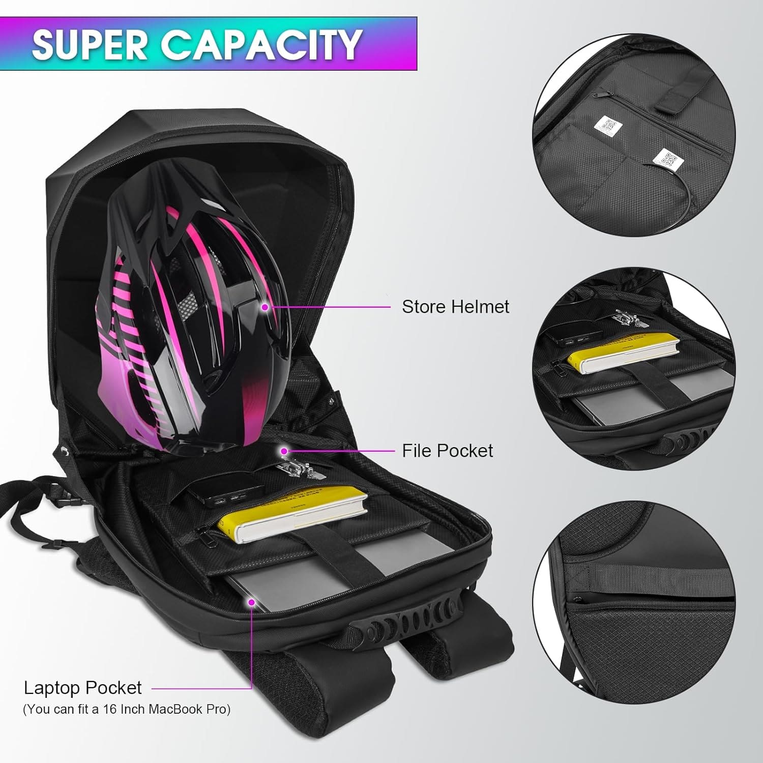 3D Glowing Eyes LED Display Smart Backpack.