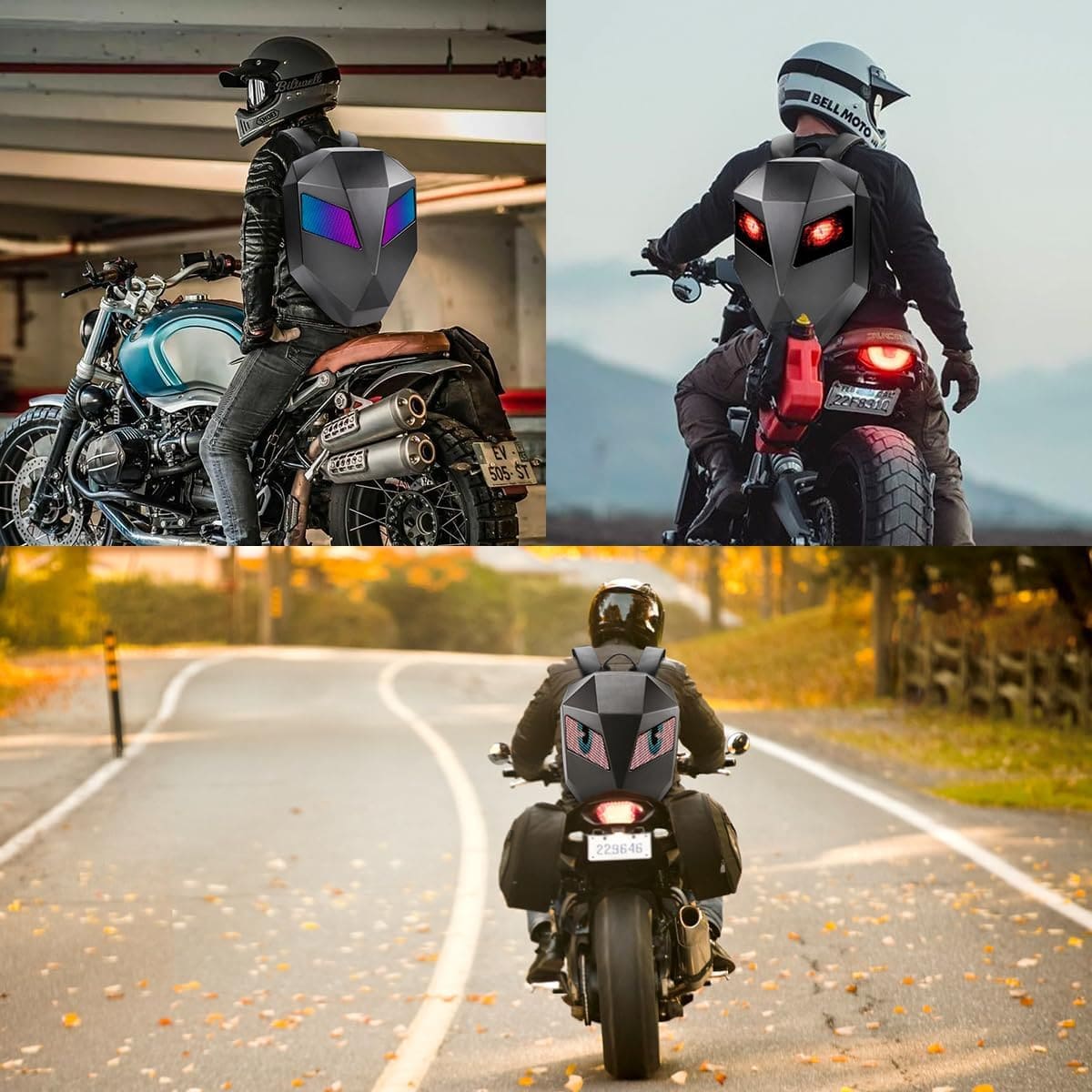 3D Glowing Eyes LED Display Smart Backpack.