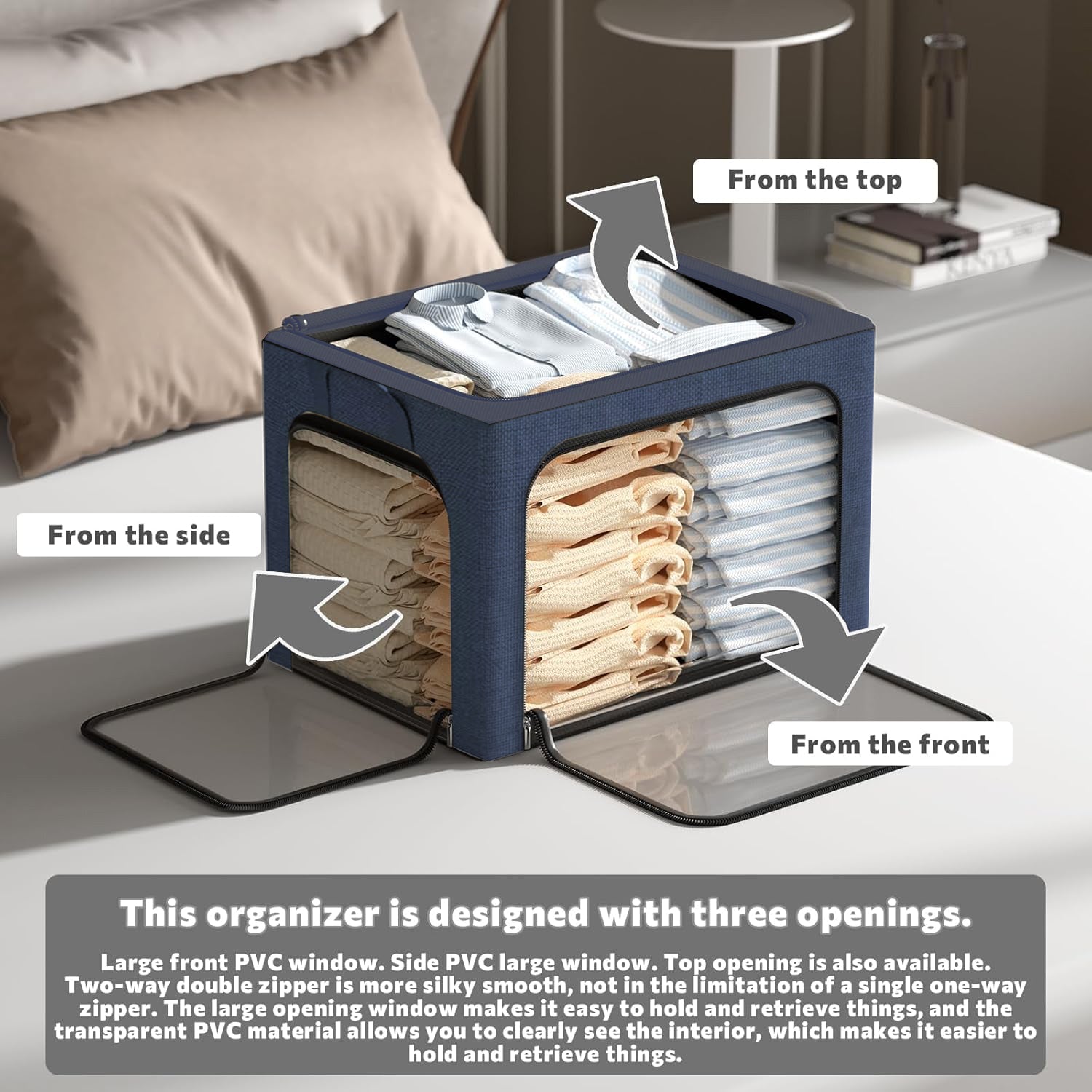 BlushBite™ Collapsible Fabric Storage Containers, For Clothes,Blankets, Toys etc.