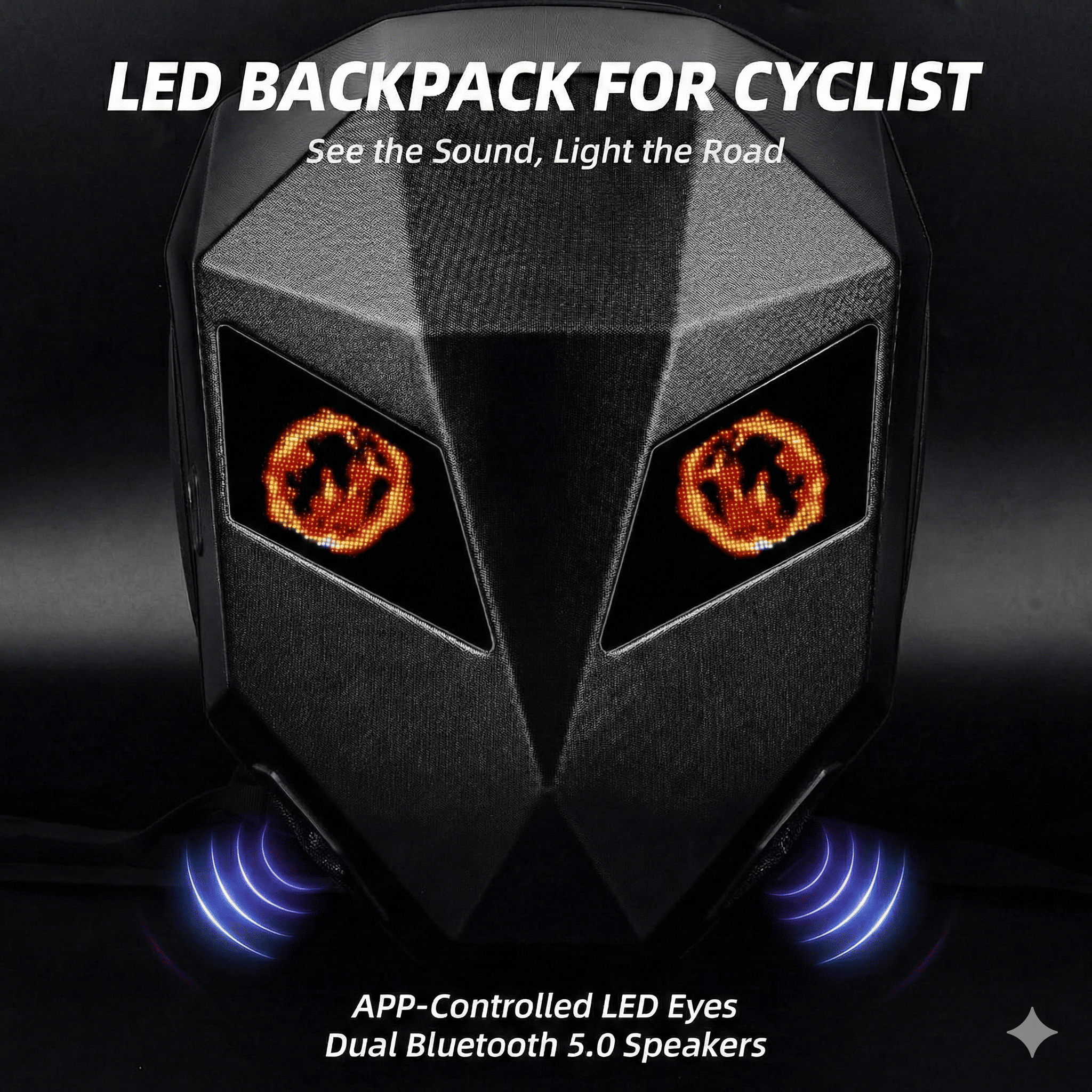 3D Glowing Eyes LED Display Smart Backpack.