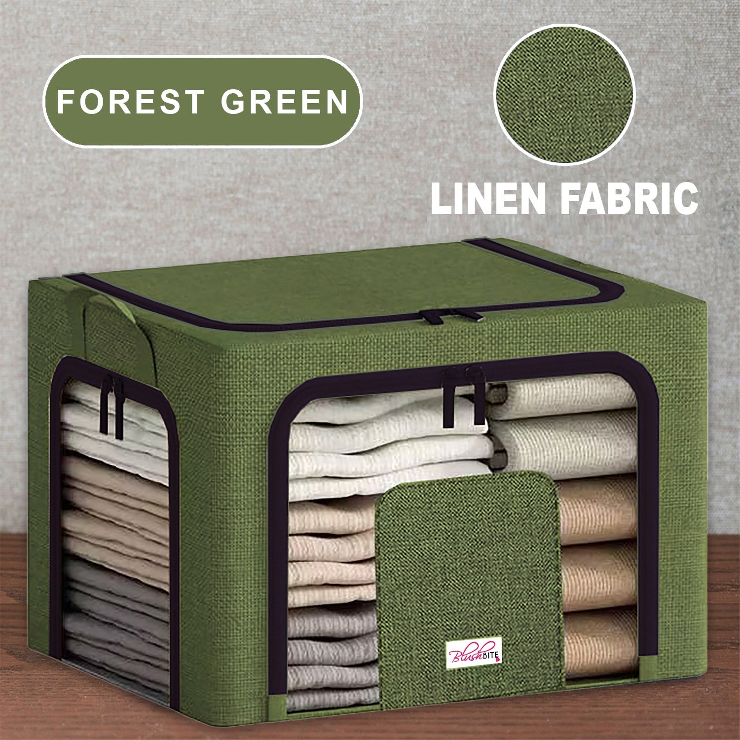 BlushBite™ Collapsible Fabric Storage Containers, For Clothes,Blankets, Toys etc.