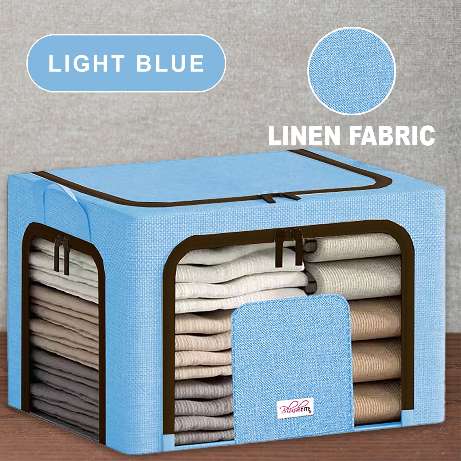 BlushBite™ Collapsible Fabric Storage Containers, For Clothes,Blankets, Toys etc.