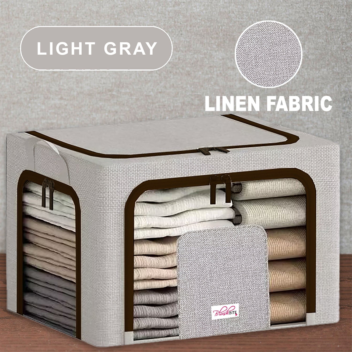 BlushBite™ Collapsible Fabric Storage Containers, For Clothes,Blankets, Toys etc.