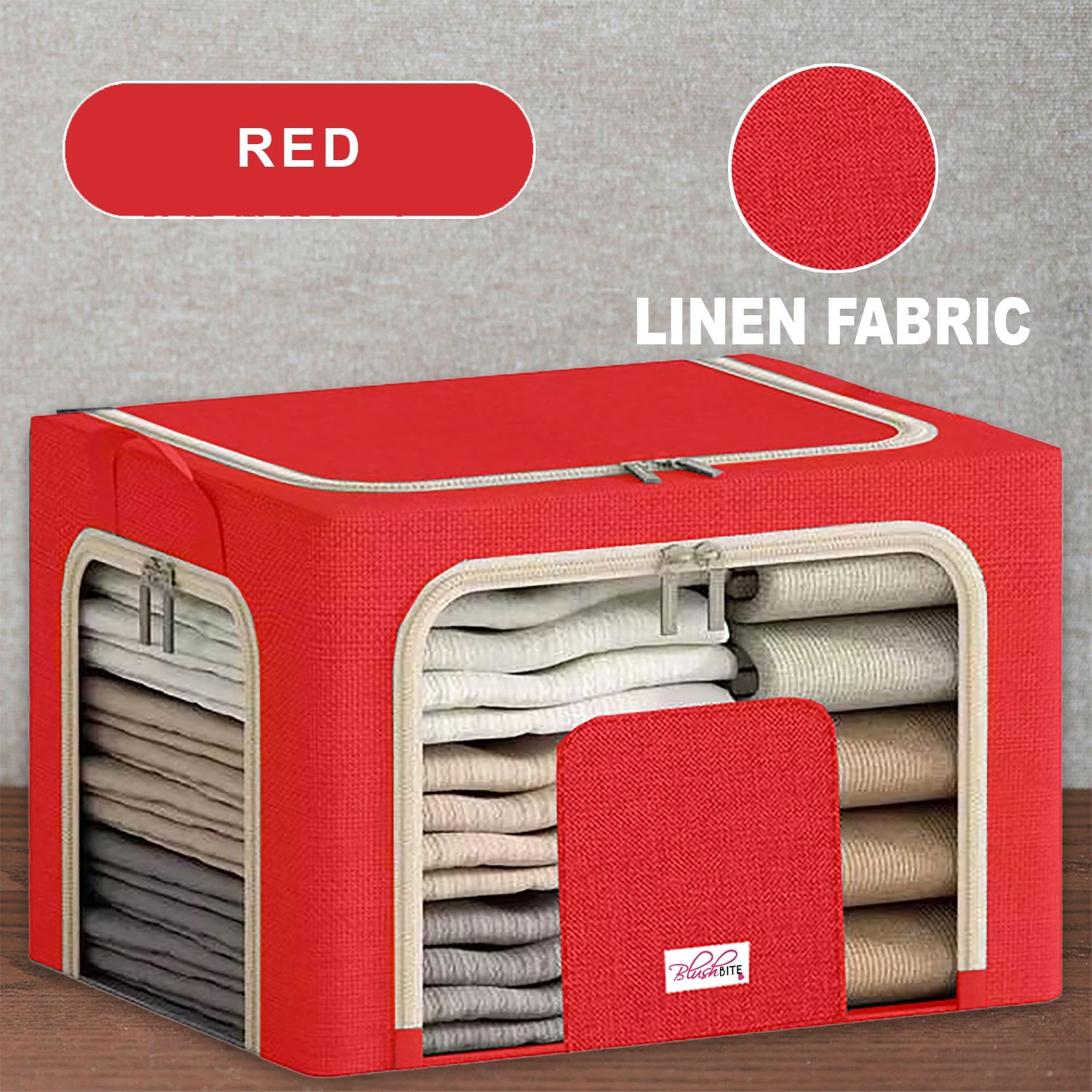 BlushBite™ Collapsible Fabric Storage Containers, For Clothes,Blankets, Toys etc.