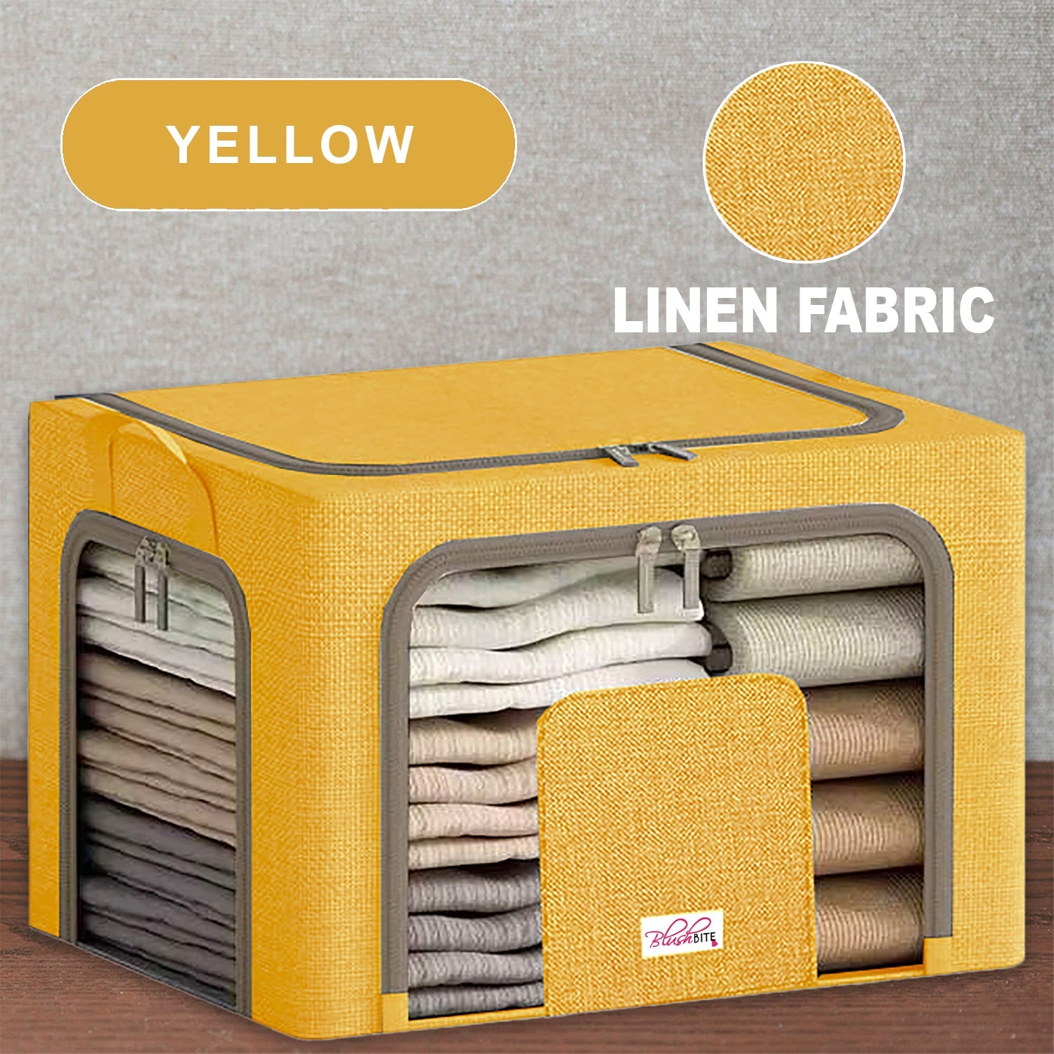 BlushBite™ Collapsible Fabric Storage Containers, For Clothes,Blankets, Toys etc.